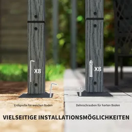 Outsunny Pergola 2,99 x 2,96 m Grau