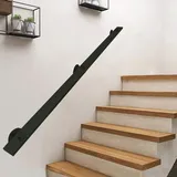 Lonmrrton Handlauf für Treppen schwarz, schmiedeeiserne Treppengeländer-Handläufe für den Innen- und Außenbereich, Wandbalustraden-Sicherheitsstützstange, moderner Industriestil (Size : 300cm)