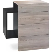 Vladon Nachtschrank Queens 60 x 63 x 36 cm Braun