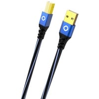 Oehlbach USB 2.0 USB-A Stecker, USB-B Stecker 10.00 m Blau vergoldete Steckkontakte 9346