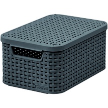 Curver Korb mit Deckel Rattan Style S grau