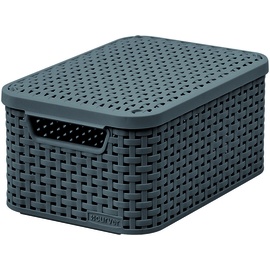 Curver Korb mit Deckel Rattan Style S grau