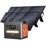 SOLARPLAY Tragbare Powerstation 2304Wh/2500W Solargenerator mit 2* 200w Solarmodule, 12 Anschlüsse, LiFePO4, USV, 1,5 Stunde Schnellladung für Camping, Wohnmobile & Stromausfälle mit 5 Jahren Garantie