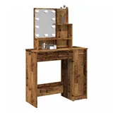 vidaXL Schminktisch mit LED Altholz-Optik 86,5x35x136 cm