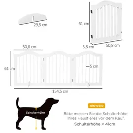 PawHut Hundegitter 3-teilig 154,5 x 61 cm Weiß