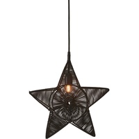 PR Home Regina skandinavischer Weihnachtsstern schwarz Garn umwickelter Metallrahmen 40cm E27 für Innen