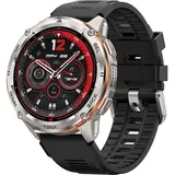 Kospet Tank T3 Ultra 2 BT 44 mm Aluminiumgehäuse silber Silikonarmband schwarz M