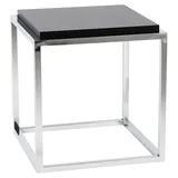 Casa Padrino Designer Beistelltisch Schwarz / Chrom 42 x 42 x 44 cm - Tisch - Hotel Cafe Restaurant Praxis Kanzlei Einrichtung