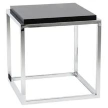Casa Padrino Designer Beistelltisch Schwarz / Chrom 42 x 42 x 44 cm - Tisch - Hotel Cafe Restaurant Praxis Kanzlei Einrichtung