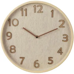 WellHome - Moderne Wanduhr aus Holz Hellbraun Ø38x5 cm