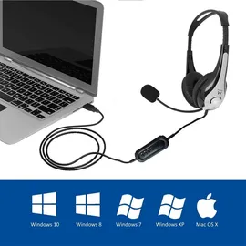 ewent EW3565, Kabelgebunden, Anrufe/Musik, 20 - 20000 Hz, 118 g, Kopfhörer, Schwarz, Weiß - Schwarz/Weiß