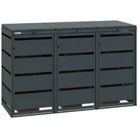 Mbox24 Mülltonnenbox Classic, Metall, für 3 Mülltonnen bis 120