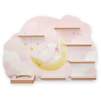 Kreative Feder Regal „Dreaming Bunny“ geeignet für Toniebox und Tonies inkl. 40 Metallplättchen für Flexible Befestigung der Tonie Figuren (Dreaming Bunny)