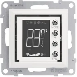 Legrand Seano MyHome Thermostat mit beleuchtetem Display und Temperatursensor Ultraweiß