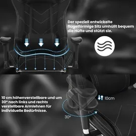 Woltu Gamingstuhl Bürostuhl Stoffbezug Schwarz