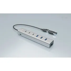 iTEC I-tec CAHUBMETAL7 USB-Kombi-Hub Grau