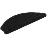 Karat Shaggy Stufenmatte Barcelona Halbrund 23,5 x 65 cm Schwarz