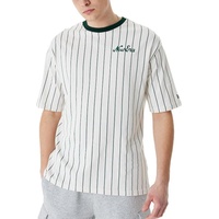 New Era Shirt, PINSTRIPE Oversize' - Weiß,Grün - L,