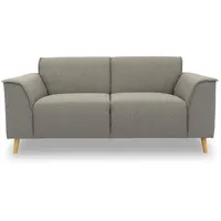 DOMO. collection Sofa Jules FK 2 Sitzer, 2er Couch in skandinavischer Optik, mit Federkernpolsterung, Garniur mit Holzfüßen, 178 x 90 x 81 cm (BxTxH), in Silber