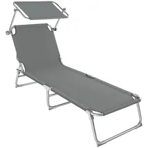 Tectake tectake® Gartenliege, klappbar, 4-fach verstellbare Rückenlehne, 190 x 68 x 28 cm