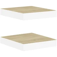 vidaXL Wandregal 23 x 23,5 x 3,8 cm Eichen-Optik und Weiß