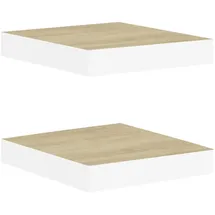 vidaXL Wandregal 23 x 23,5 x 3,8 cm Eichen-Optik und Weiß