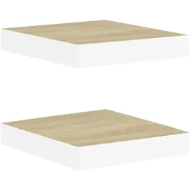 vidaXL Wandregal 23 x 23,5 x 3,8 cm Eichen-Optik und Weiß