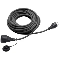Meister Craft Meister Gummi-Verlängerungskabel 25 m – für außen (IP44) – Schuko-Kupplung – schwarz