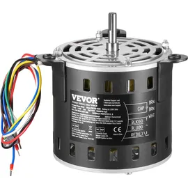 Vevor 1/2 PS Gebläsemotor, 220 V, 2,6 Ampere, 1300 U/min, 3 Gang (1300/1100/800 U/min), 10 mm Wellendurchmesser, 20 mm Wellenlänge, ROT. CCW vom Wellenende, inkl. CBB60 15 μF/450 V Kondensator