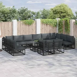 vidaXL Garten-Lounge-Set 12-tlg. schwarz