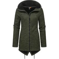 Ragwear Damen weiche Strickjacke Übergangsjacke mit Teddy-fleece Wingi Melange YOUMODO Dark Olive Gr. M - M