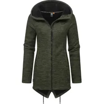 Ragwear Damen weiche Strickjacke Übergangsjacke mit Teddy-fleece Wingi Melange YOUMODO Dark Olive Gr. M - M
