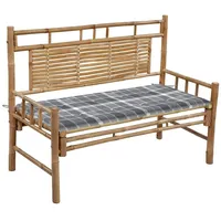 VidaXL Gartenbank mit Auflage 120 cm Bambus