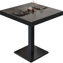 GGM Möbel BM | Bistrotisch | B:T:H 70 x 70 x 77 cm | Wenge / Schwarz | Quadratisch | Schwarzer Rand