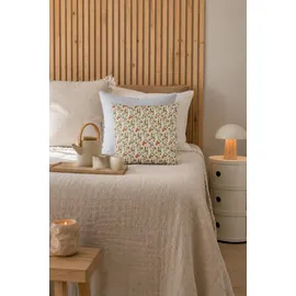 ib laursen Kissenbezug Blumig 60 x 60 cm Orange/Rosa/Creme