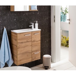 Tchibo - Waschtisch »Matteo« inkl. Becken - 50x25x60cm - braun - Holz / Keramik / Metall