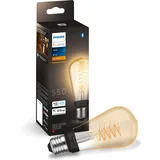 Philips Hue LED-Leuchtmittel E27 Einzelpack White ST64 Filament 580 lm