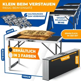 Kesser Multifunktionstisch Profi 100 x 60 cm 30 kg Schwarz