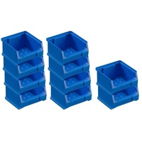 SparSet 10x Blaue Sichtlagerbox 1.0 | HxBxT 6x10x10cm | 0,4 Liter | Sichtlagerbehälter, Sichtlagerkasten, Sichtlagerkastensortiment, Sortierbehälter