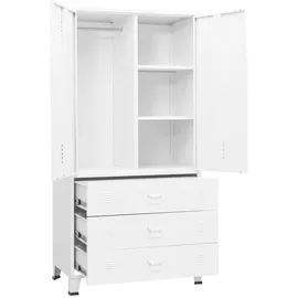 vidaXL Industrial Kleiderschrank 90x50x180 cm Weiß