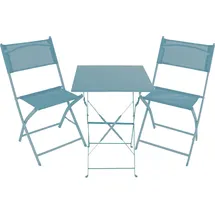 Mojawo 3tlg Bistroset Gartenmöbelset Outdoormöbel Balkon klappbar Farbauswahl - Türkis