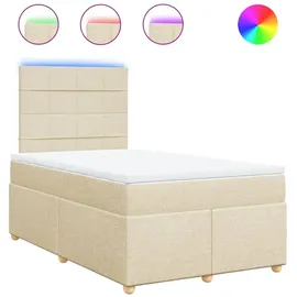 vidaXL Boxspringbett mit Matratze Creme 120x200 cm Stoff