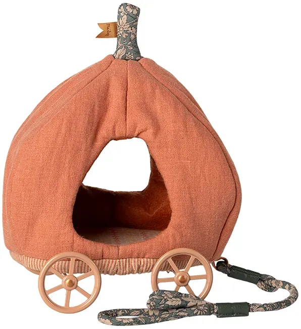 Maileg Kürbiswagen der Maus Spielzeugauto - Orange, Für Maileg Mäuse, Abnehmbarer Deckel, Hochwertiges Design