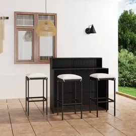 vidaXL Gartenbar-Set 4-tlg. Schwarz