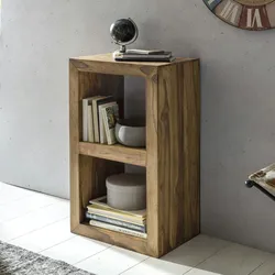 FineBuy Standregal Massivholz 88cm Holzregal Naturprodukt Beistelltisch Landhaus