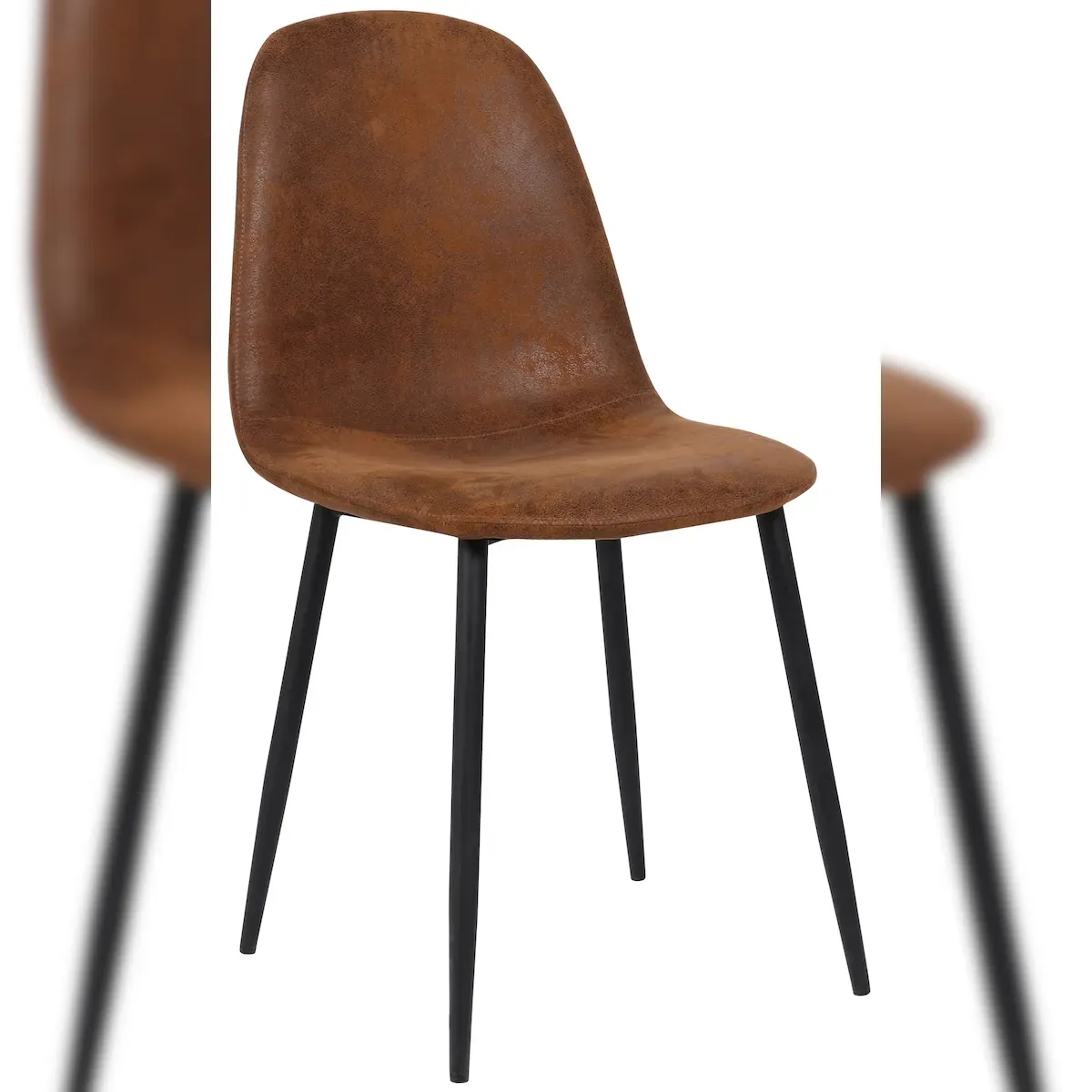 DELUKE® Esszimmerstuhl MOVI - Braun Kunstleder, Metall 88x44x51cm Esszimmerstühle Stuhl Esszimmer Küchenstühle