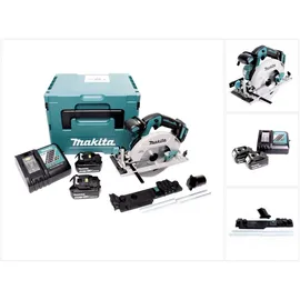 Makita DHS 680 RTJ Akku-Handkreissäge 18 V 165 mm inkl. 2x Akku 5,0 Ah + Ladegerät + Adapter + Makpac