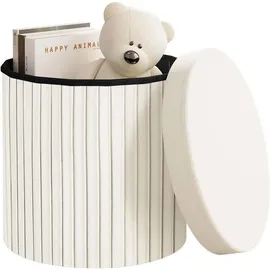 Woltu Sitzhocker mit Deckel Velvet 38 x 36 x 38 cm Beige