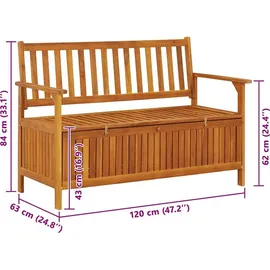 vidaXL Gartenbank 120 x 61 x 84 cm Braun