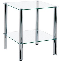 HAKU Möbel Beistelltisch Glas transparent 39,0 x 39,0 x 47,0 cm